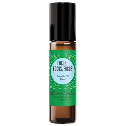 Edens Garden Aromatherapy Roll-On - Boost Focus & Calm, 100% Pure Essential Oil, 10ml