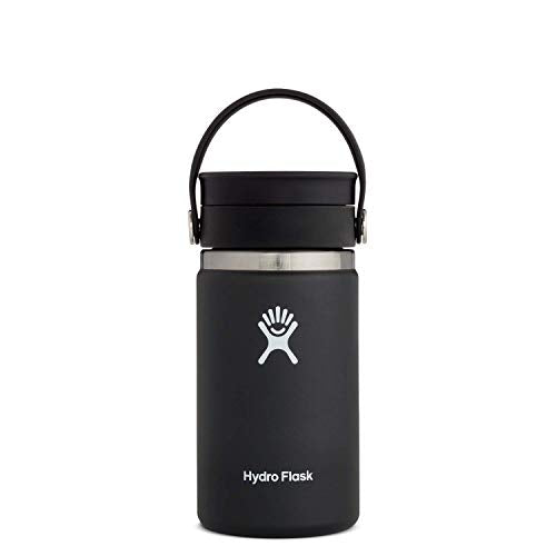 Hydro Flask 12 oz Wide Mouth Water Bottle - Leakproof Flex Sip Lid, BPA-Free, Durable - Black