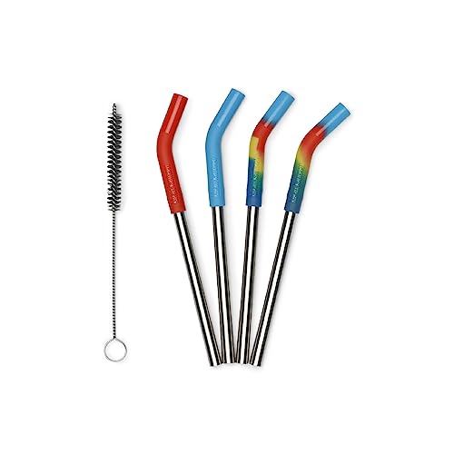 Klean Kanteen Reusable Straw Set - Versatile, BPA-Free, 90% Recycled Steel - 4 Pack