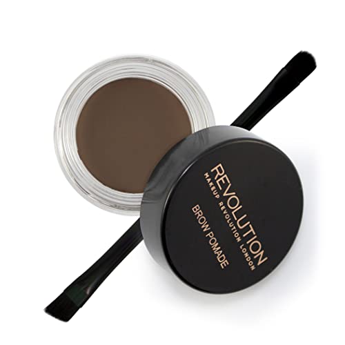 Makeup Revolution Brow Pomade - Waterproof, Smudge-Proof, Vegan, Includes Brush - 2.5g