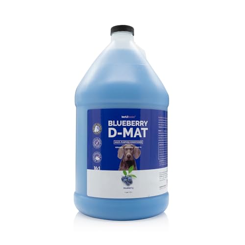 Bark 2 Basics Blueberry D-Mat Dog Conditioner - Reduces Shedding, Loosens Tangles - 1 Gallon