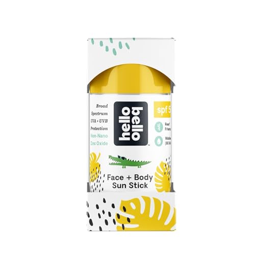 Hello Bello SPF 50 Sunscreen Stick - Vegan, Reef-Friendly, Water Resistant - 1oz