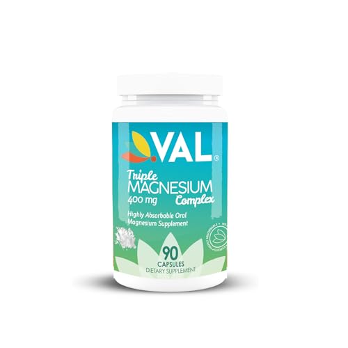 VAL Triple Magnesium Complex - Muscle Relaxation, Sleep Support, Vegan, 90 Capsules