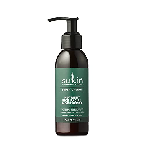 SUKIN Facial Moisturizer - Nourishing with Kale & Spirulina, Vegan & Cruelty-Free - 125 ML