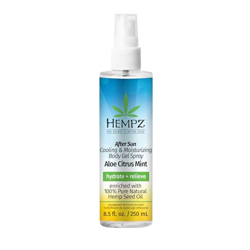 HEMPZ After Sun Cooling Aloe Vera Spray - Hydrates & Soothes Sunburn, Fresh Citrus Scent - 8.5oz