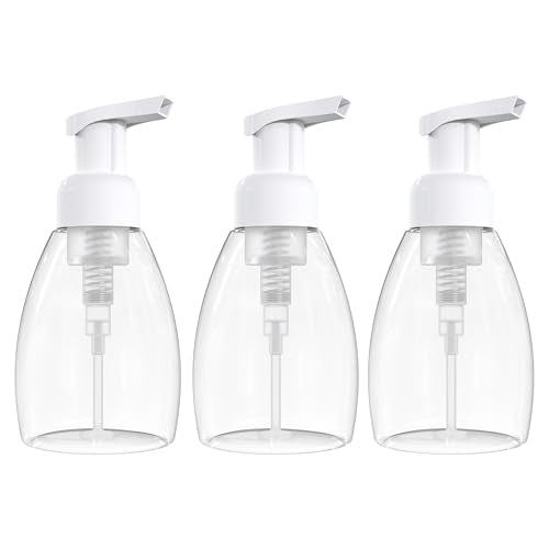 BRIGHTFROM Foaming Soap Dispenser - Cost-Effective, BPA-Free, Refillable - 8oz, Pack of 3