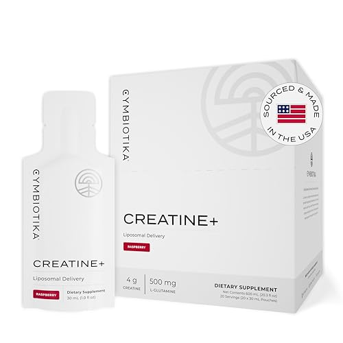 CYMBIOTIKA Creatine+ - Boost Energy & Recovery, Vegan, Gluten-Free, Raspberry Flavor - 30ml Pouches