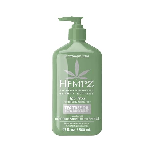 HEMPZ Body Moisturizer - Soothes Skin with Tea Tree Oil, Coconut & Amino Acids - 17oz