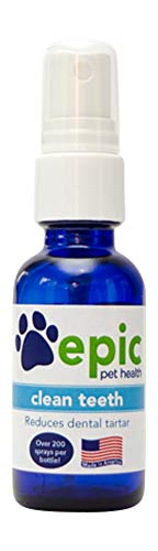 Pet Dental Wipe - Reduces Tartar & Bad Breath, Natural Ingredients - 2oz Spray Made in USA
