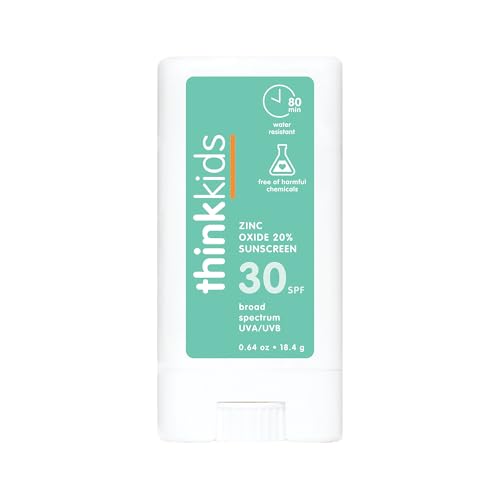 Thinksport Kids Sunscreen Stick - SPF 30, Water Resistant, Mineral Formula - 0.64 Oz