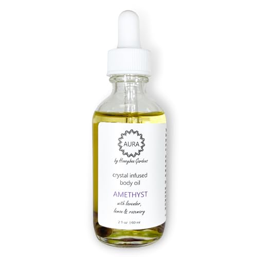 Crystal Infused Body Oil - Hydrating, Non-Greasy, Vegan, Amethyst - 2 fl. oz.