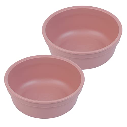 Re-Play 12 Oz. Reusable Plastic Bowls - Durable, Dishwasher & Microwave Safe - Set of 2, Desert Rose