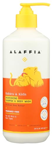 ALAFFIA Kids Shampoo & Body Wash - Nourishing, Fragrance Free, Certified Organic - 16oz