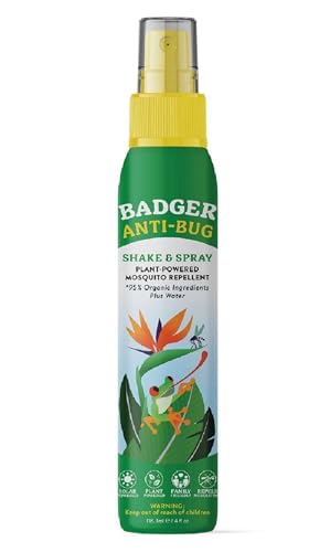 Badger Bug Spray - Natural Protection, DEET-Free, Family-Friendly, Plant-Based - 4 Fl Oz