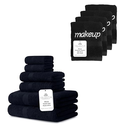 Premium Cotton Towel Set - Ultra Absorbent, Soft, OEKO-TEX Certified, 10 Towels Total