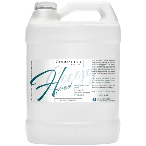 Cocojojo Cucumber Hydrosol Face Mist - Hydrating, Alcohol-Free, Natural Ingredients - 32oz
