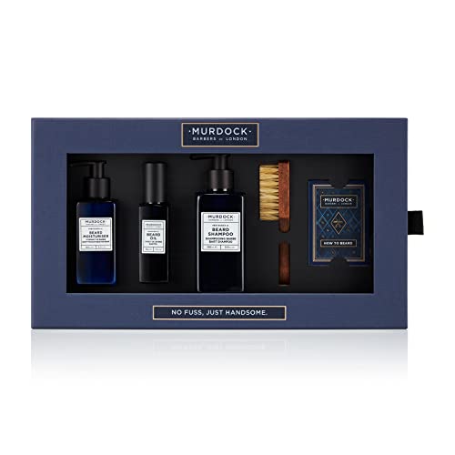 Murdock London Men's Grooming Set - Nourishing Beard Oil, Shampoo & Vegan Brush - 4 Items