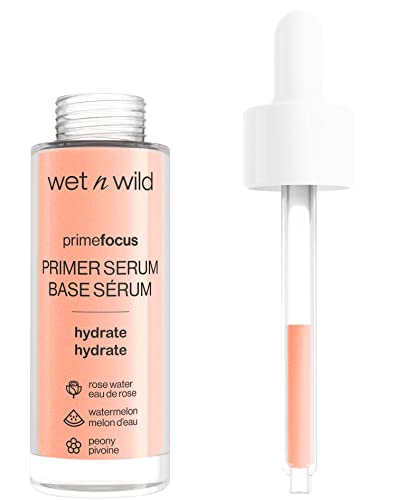 wet n wild Face Primer Serum - Hydrating Formula with Rose Water, 1.0 oz for Dry Skin