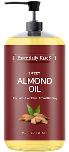 Essentially KateS Sweet Almond Oil - Pure Moisturizer for Skin & Hair Nourishment - 16oz