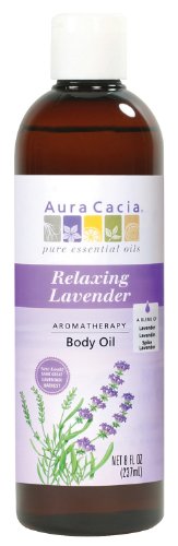 Aura Cacia Body Oil - Nourishing Lavender Blend, 100% Pure Essential Oils - 8oz (Pack of 2)