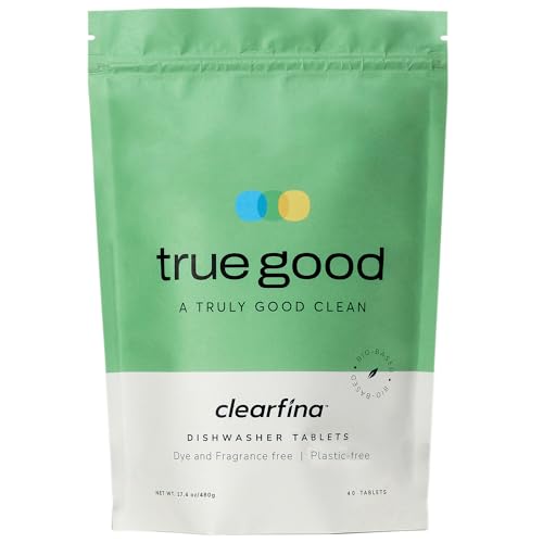 CLEARFINA Dishwasher Detergent - Tough on Grease, Plant-Based Ingredients - 40 Washes