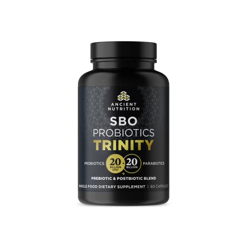 Ancient Nutrition SBO Probiotic Trinity - Digestive Support, 40 Billion CFU, 60 Capsules