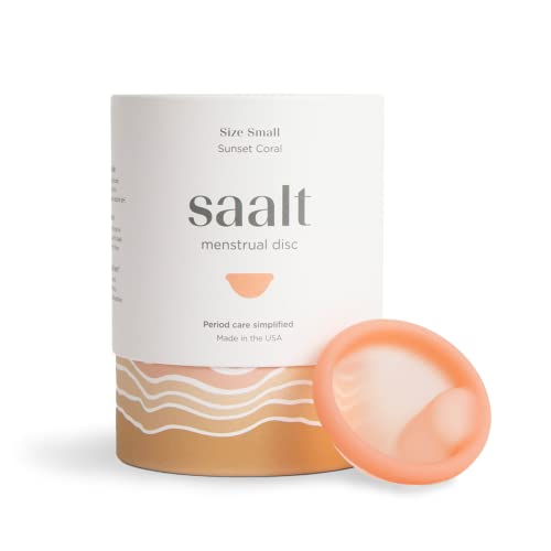 Saalt Menstrual Disc - Comfortable, Reusable Medical-Grade, Easy Removal - Coral, Regular