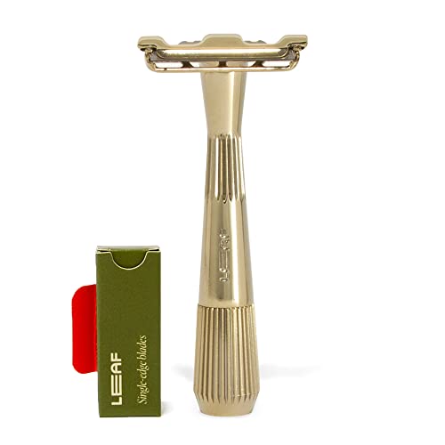 The Twig Razor - Precision Shaving for Sensitive Skin, Plastic-Free, Gold - Thorn, 10 Blades