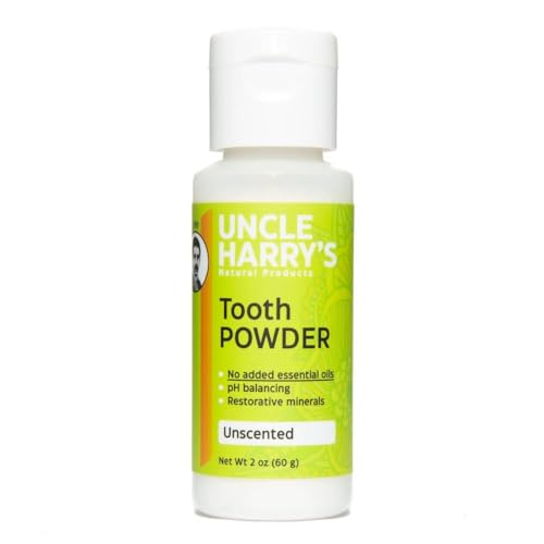 Uncle Harry's Tooth Powder - Alkalizing Enamel Support, Fresh Breath & Healthy Gums - 2 oz