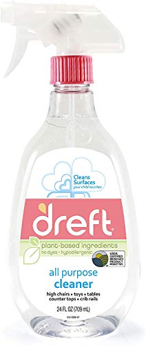 Dreft All Purpose Cleaner - Plant-Based, Hypoallergenic, Safe for Kids' Surfaces - 24oz (4-Pack)