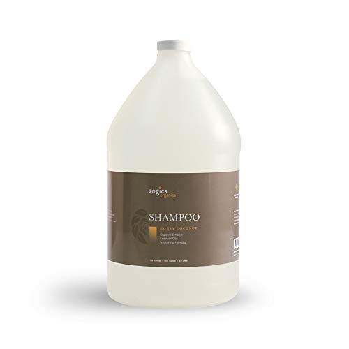 Zogics Organics Shampoo - Hydrating & Cleansing, Natural Ingredients, Honey Coconut Scent - 1 Gallon