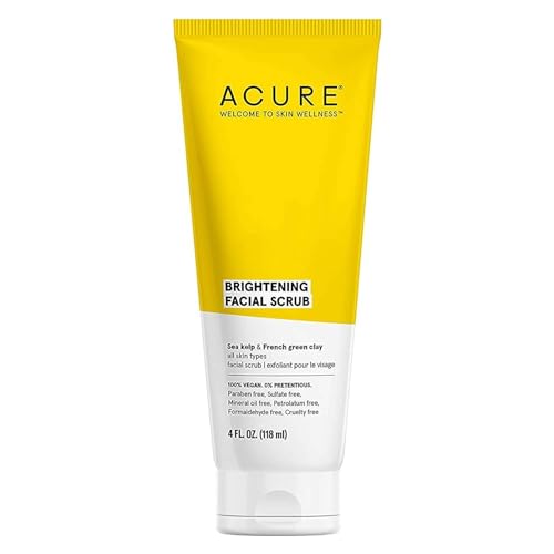 Acure Body Scrub - Brightening & Exfoliating with Sea Kelp & French Green Clay - 4 Fl Oz