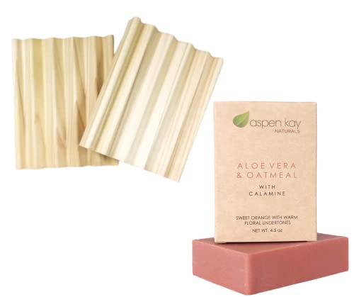 Calamine Soap Set with Aloe Vera & Oats - Nourishing, Vegan, Handmade with Natural Dish - 2 Pack