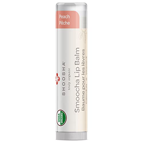 Smoocha Organic Lip Balm - USDA Certified, Non-GMO, Food Grade, Peach Flavor - 0.15oz