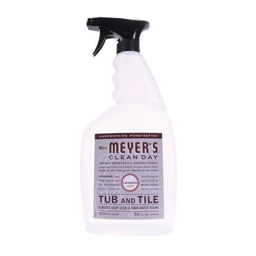 MRS. MEYER'S CLEAN DAY Tub and Tile Cleaner - Powerful Soap Scum Remover, Lavender Scent - 33oz