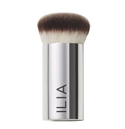 ILIA Perfecting Buff Brush - Multi-Use, Vegan, Cruelty-Free, Soft Synthetic Bristles - Silver Handle