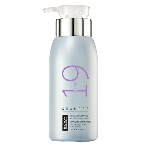 Biotop Professional 19 Pro Silver Shampoo - Neutralizes Brass, Hydrates with Sunflower Oil - 8.45 oz