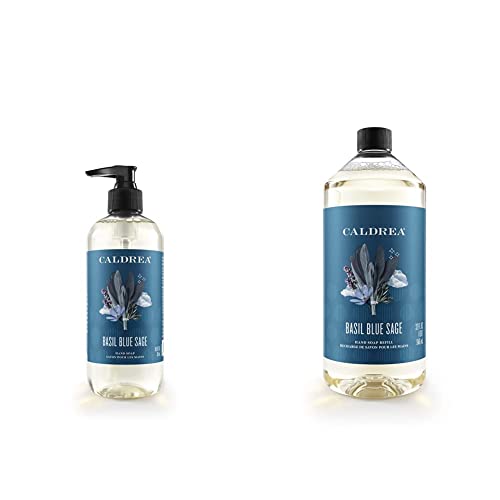 Caldrea Hand Soap Set - Softens & Cleans with Aloe & Olive Oil, 2 ct: 10.8 fl oz + 32 fl oz