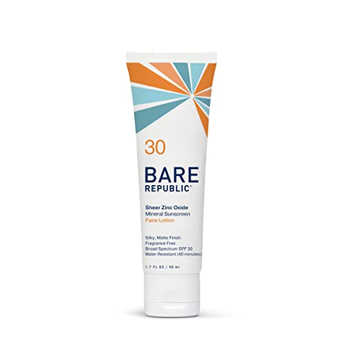 Bare Republic Mineral Matte Sunscreen SPF 30 - Sheer, Non-Greasy, Marine Safe - 1.7 Fl Oz