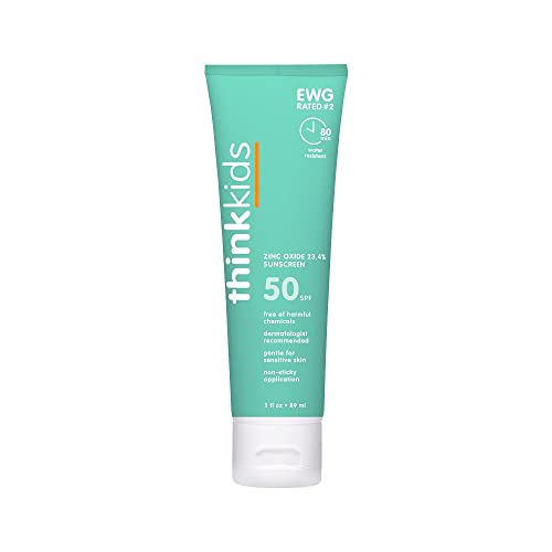 Thinksport Kids Sunscreen SPF 50+ - Natural, Broad Spectrum, Water Resistant - 3 Fl Oz