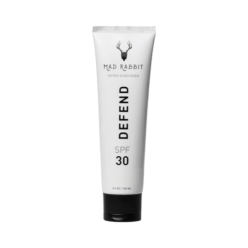 Mad Rabbit Defend Tattoo Sunscreen - SPF 30, Moisturizing, Antioxidant-Rich - 100mL Tube