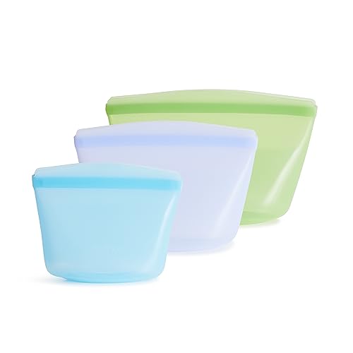 Stasher Reusable Silicone Storage Bags - Waste-Free, Microwave & Dishwasher Safe - 4 Pack