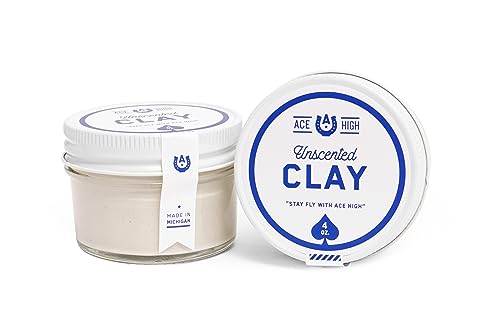 Ace High Hair Clay - Strong Hold, Adds Texture & Thickness, Unscented - 2 Pack, 2-4oz Jars