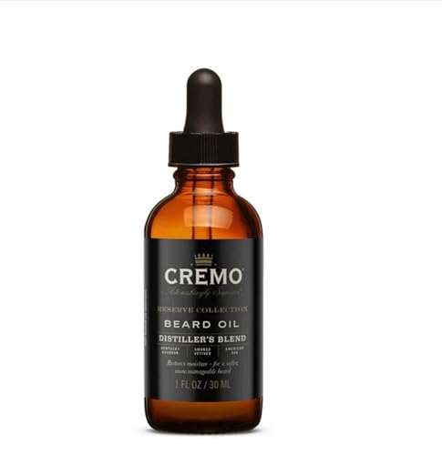 Cremo Beard Oil - Moisturizes & Softens, Fresh Kentucky Bourbon Scent - 1 fl oz