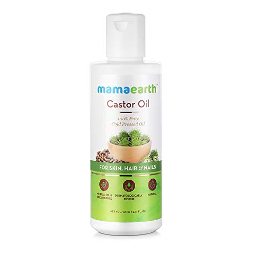 Mamaearth Castor Oil - Promotes Hair Growth, Hydrates Skin & Strengthens Nails - 5.07 Fl Oz