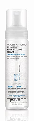 GIOVANNI Hair Mousse - Volume & Texture, Color Safe, Vegan Ingredients - 7 oz (Pack of 3)