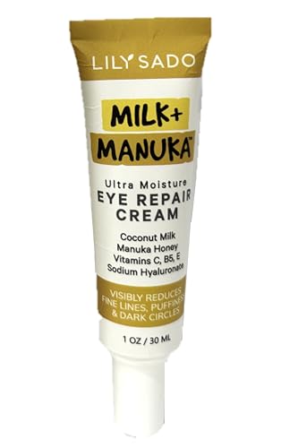 LILY SADO MILK+MANUKA Eye Repair Cream - Hydrating Anti-Aging Formula, Reduces Puffiness - 1oz