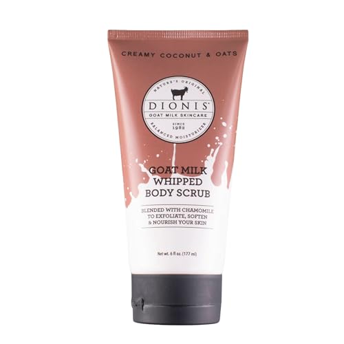 Dionis Goat Milk Body Scrub - Hydrating, Gentle Exfoliation, Paraben-Free - Coconut & Oats, 6 oz