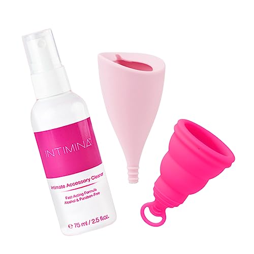 INTIMINA Menstrual Cup Bundle - Comfort & Protection, Medical-Grade Silicone - Size A & Cleaner