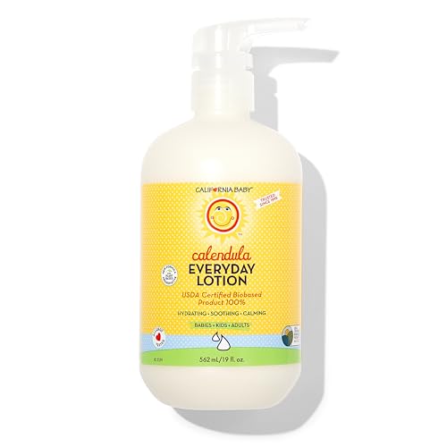 California Baby Calendula Lotion - Soothing for Sensitive Skin, Organic Aloe Vera & Lavender - 562mL